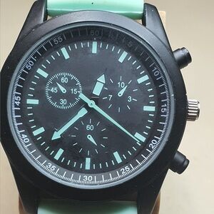 🦋10/$20🦋 MSPCI Black/Green Silicone Women's Watch